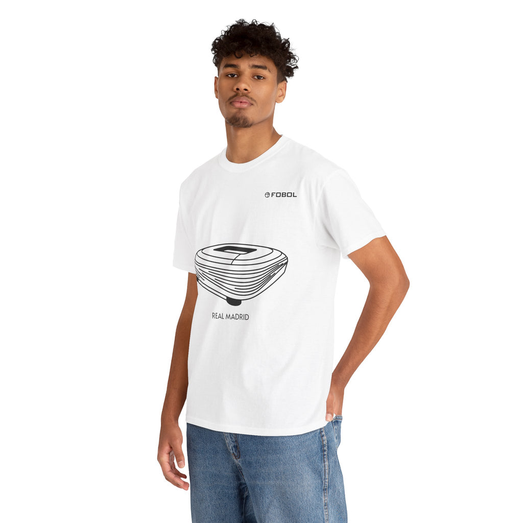 Real Madrid Stadium Outline Tee — Minimalist Soccer Fan T-Shirt
